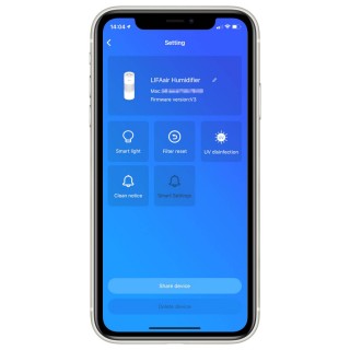 LIFAair LAH302 - zrzut z aplikacji