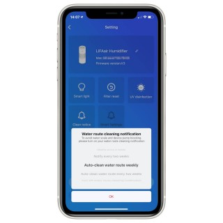 LIFAair LAH302 - zrzut z aplikacji