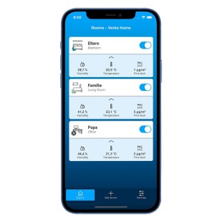 Zrzut z aplikacji Venta - pokoje