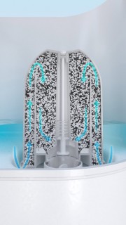 Boneco A250 Aqua Pro - przekrój, widok na granulki