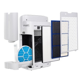 Sharp UA-KIN42E-W - rozłożone wszystkie filtry oraz zbiornik na wodę