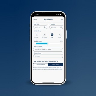 Zrzut z aplikacji Blueair - harmonogram zadań