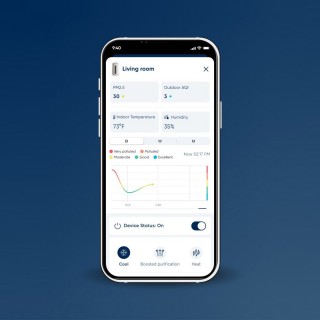 Zrzut z aplikacji Blueair - sprawdzanie jakości powietrza