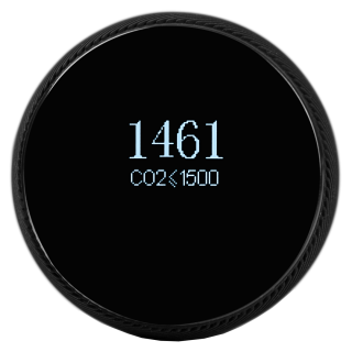 LIFAair LAC100 wyświetlacz LCD na wtyczce z bliska