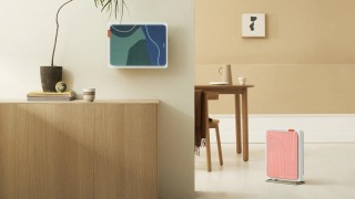 Smartmi Air Purifier E1 - aranżacja oczyszczacza na ścianie i podłodze